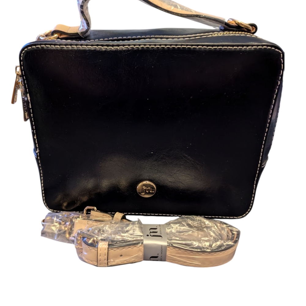 Elegant Black and Gold Crossbody Bag